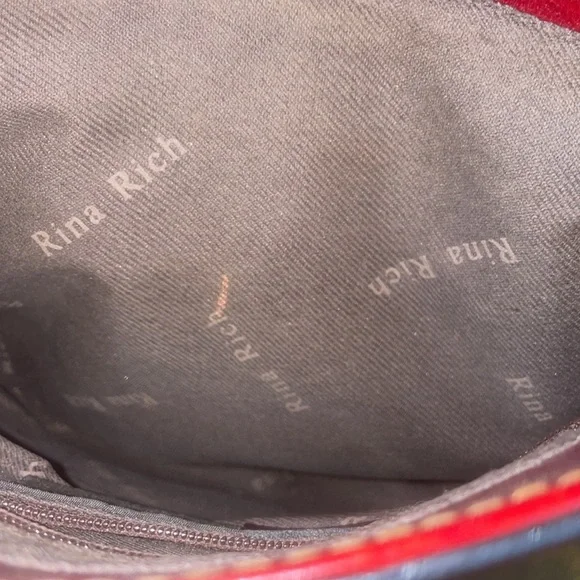 Blood Red Rina Rich Handbag Purse.  Beautiful. - Picture 13 of 15